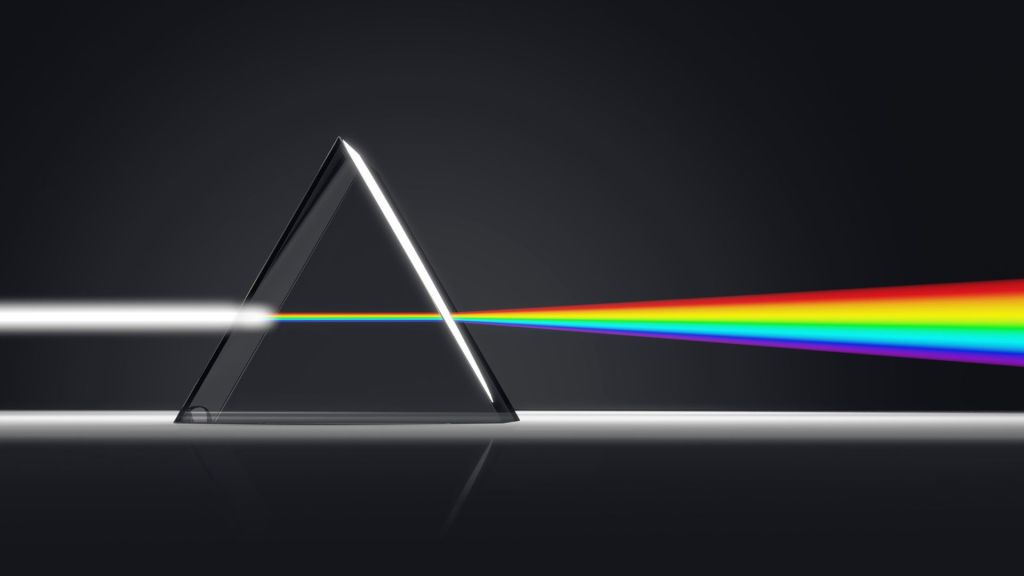 Prism splitting light